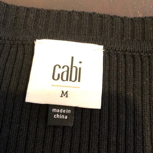 Cabi Crosstie black silky tie front knit back top size Medium #4288 - Picture 9 of 14